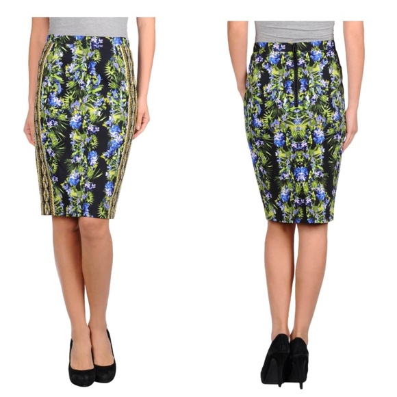 NWT! Givenchy Floral Aztec Print Pencil Skirt FR 38 - Picture 1 of 14